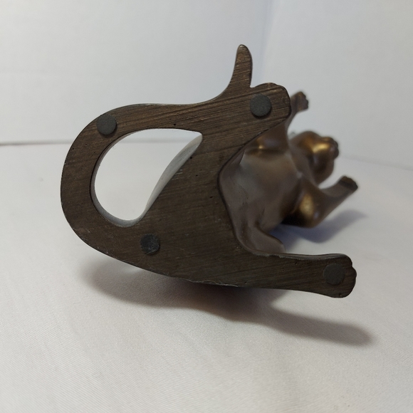 O. Tupton Signed Solid Bronzed Playful Cat Figurine - Picture 5 of 5